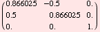 ( 0.8660254037844386`   -0.5`                 0.`                 )            ...               0.8660254037844386`   0.`            0.`                   0.`                   1.`