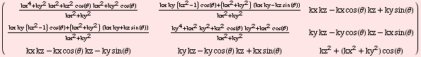 (   4     2   2     2               2     2                                     2      ... ky kz - ky cos(θ) kz + kx sin(θ)                           kz  + (kx  + ky ) cos(θ)