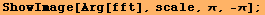 ShowImage[Arg[fft], scale, π, -π] ;